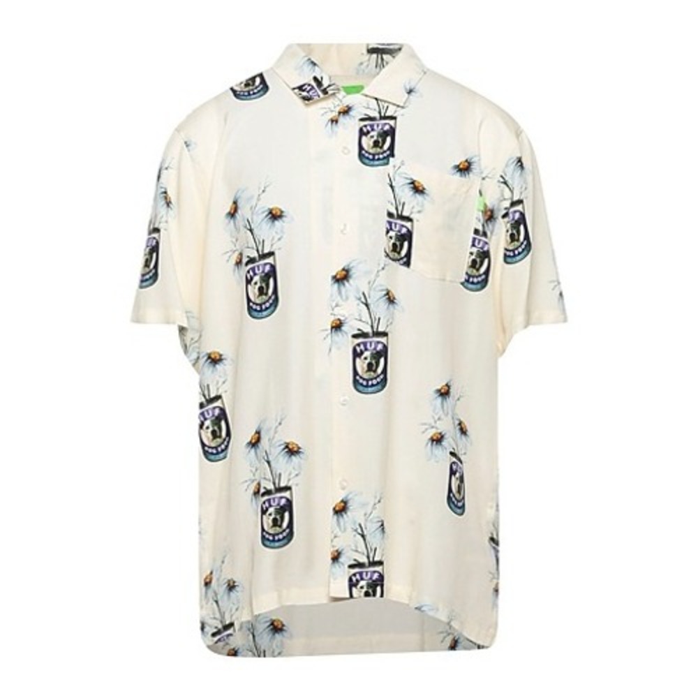 HUF Canned Dog Food & Daisy Resort Shirt - Cream - Size Large
